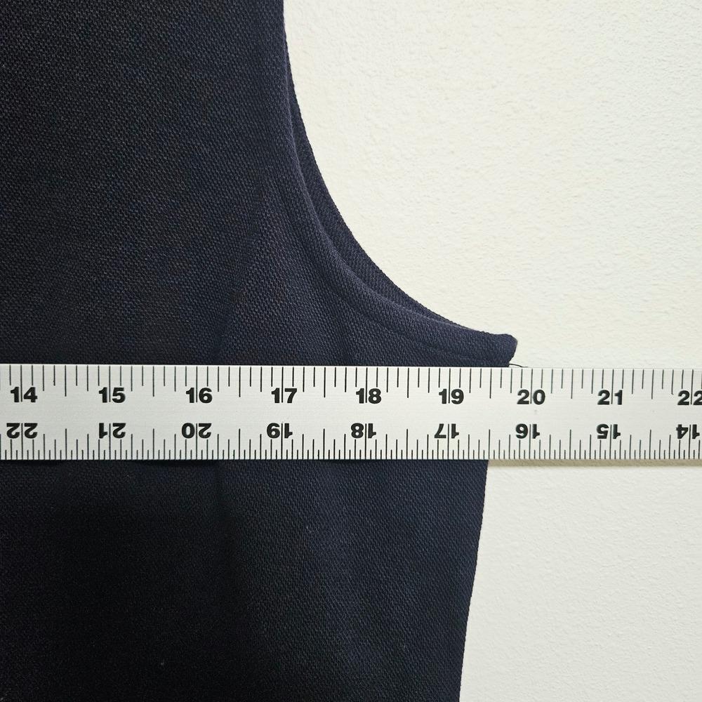 Talbots Womens XL Navy Blue Sleeveless Polo Dress Pique Knit Aqua Trim Sporty - Picture 6 of 8